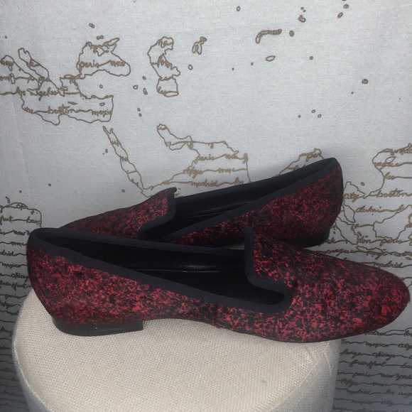 Nine West Size 11 Red Calf Hair Leather Flats - Picture 7 of 15